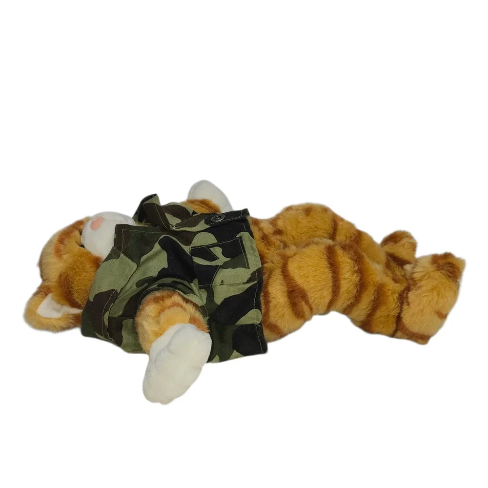 Build A Bear‎ Workshop Orange Tabby Cat Plush Camo Shirt 16 Inch